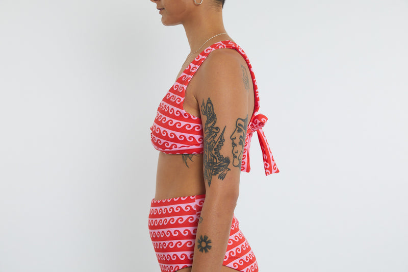 Lena Recycled Twist Bikini Top - Wave