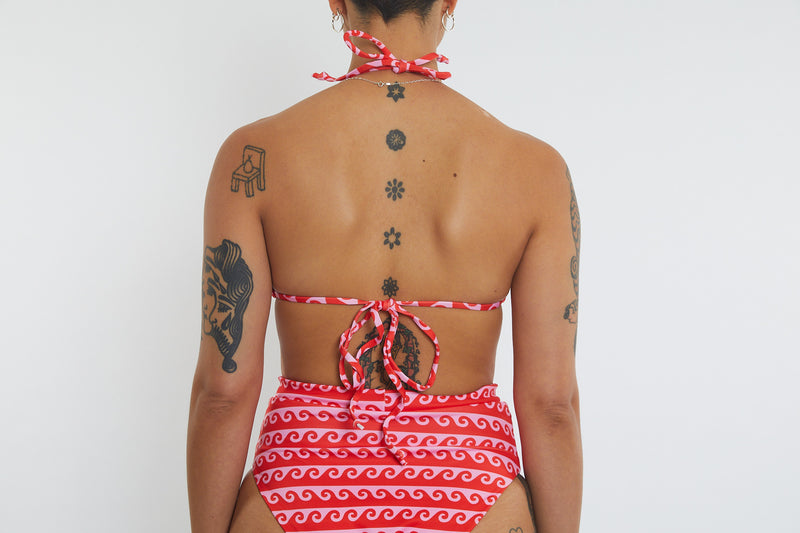 Saturday Recycled Triangle Bikini Top - Wave