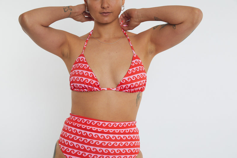 Saturday Recycled Triangle Bikini Top - Wave