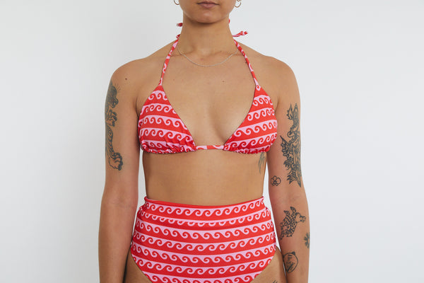 Saturday Recycled Triangle Bikini Top - Wave