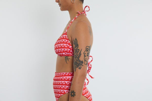 Saturday Recycled Triangle Bikini Top - Wave