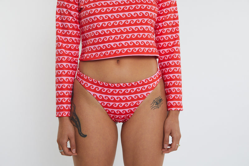 Taylor Recycled Mid Rise Bikini Bottom - Wave
