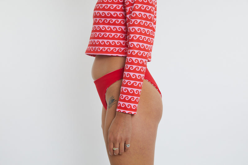 Taylor Recycled Mid Rise Bikini Bottom - Wave