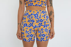 Activity Wear - Recycled Bike Short Yellow Bubbly Floral