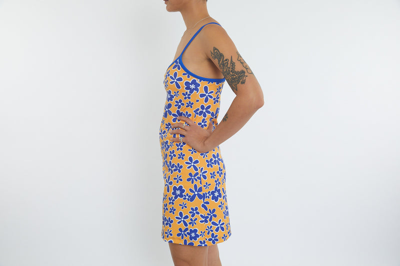 Activity Wear - Exercise Dress Yellow Bubbly Floral