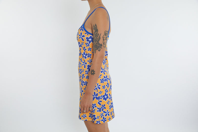 Activity Wear - Exercise Dress Yellow Bubbly Floral