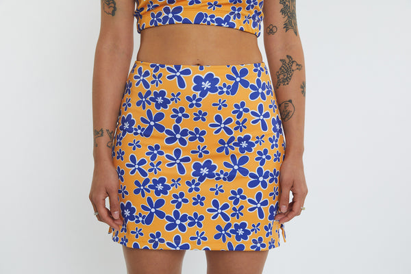 Activity Wear - Recycled Skort Yellow Bubbly Floral
