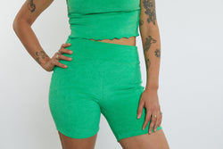 Activity Wear - Bike Short Green Terry Towelling