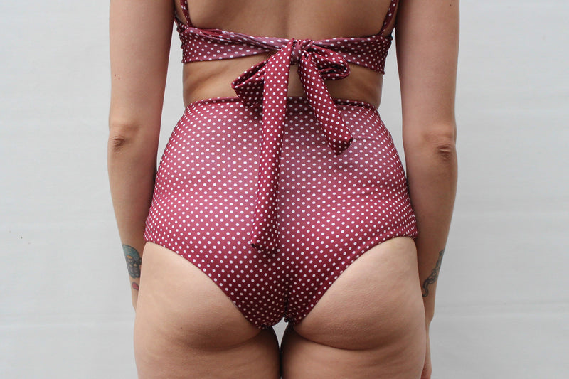 Katie 'High' Bottom - Merlot Polka Dot
