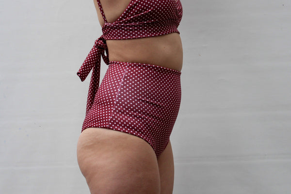 Katie 'High' Bottom - Merlot Polka Dot