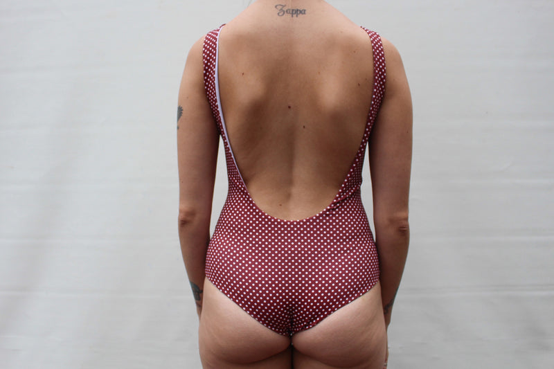 Ruby Full Piece - Merlot Polka Dot