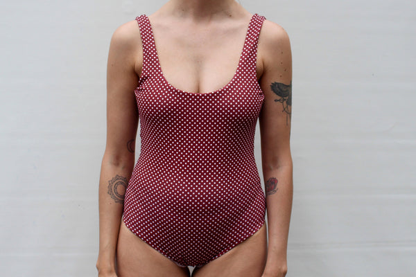 Ruby Full Piece - Merlot Polka Dot