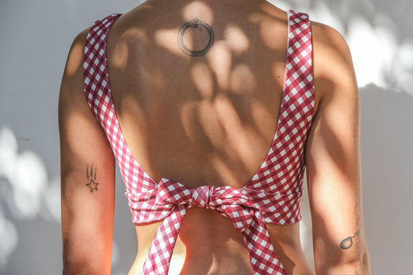 Amber Top - Merlot Gingham
