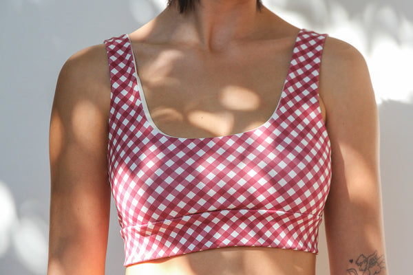Amber Top - Merlot Gingham