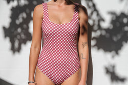 Ruby Full Piece - Merlot Gingham