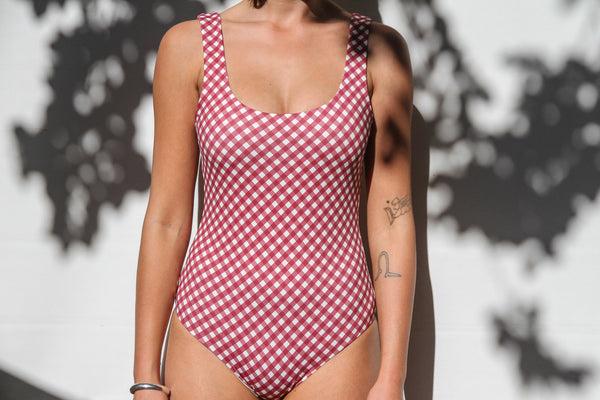 Ruby Full Piece - Merlot Gingham