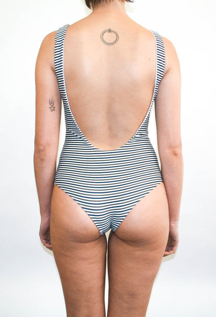 Ruby Full Piece - Black and Olive Stripe