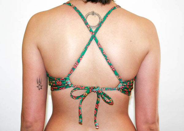 Ivy Cross Top - Forest Green Hippie Floral