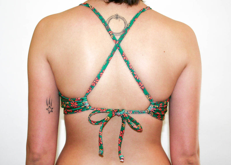 Ivy Cross Top - Forest Green Hippie Floral