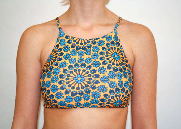 Ivy Cross Top - Golden Yellow Hippie Floral